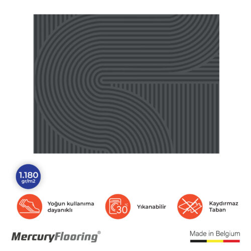 Curves Velvet Paspas – Modern Çizgilerle Dekoratif Giriş Alanı 60×80