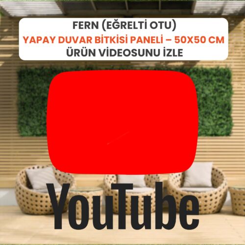 Alternative view of Fern (Eğrelti Otu) Yapay Duvar Bitkisi Paneli – 50x50 cm