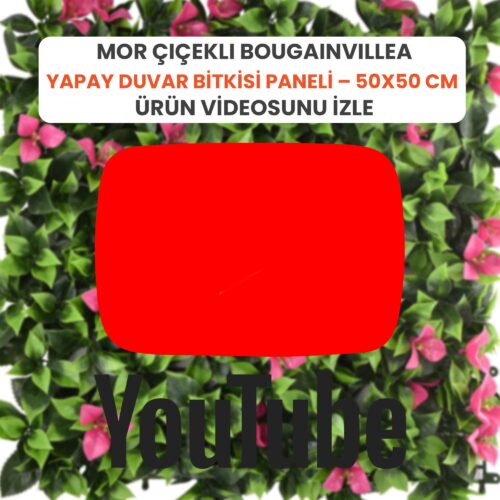 Alternative view of Mor Çiçekli Bougainvillea (Begonvil) Yapay Duvar Bitkisi Paneli – 50x50 cm