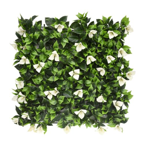 Beyaz Çiçekli Bougainvillea Yapay Duvar Bitkisi 50x50 Panel